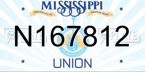 N167812 Mississippi License Plate