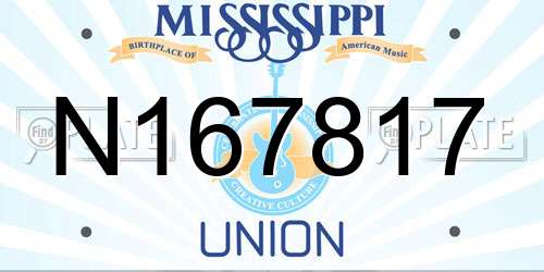 N167817 Mississippi License Plate
