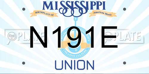 N191E Mississippi License Plate