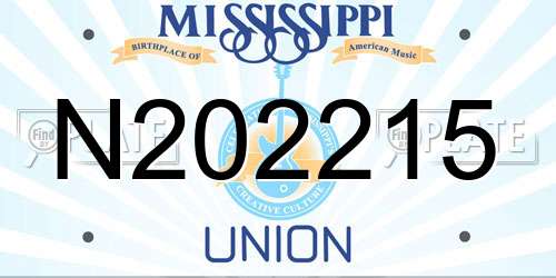 N202215 Mississippi License Plate