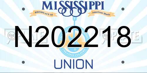 N202218 Mississippi License Plate