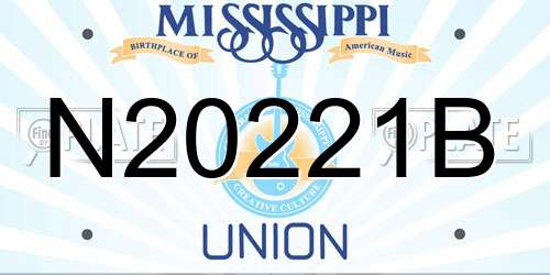 N20221B Mississippi License Plate