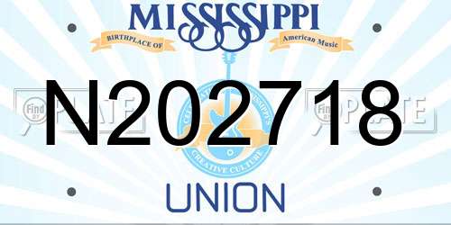 N202718 Mississippi License Plate