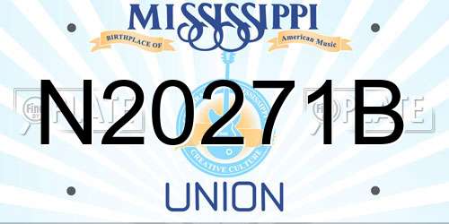 N20271B Mississippi License Plate