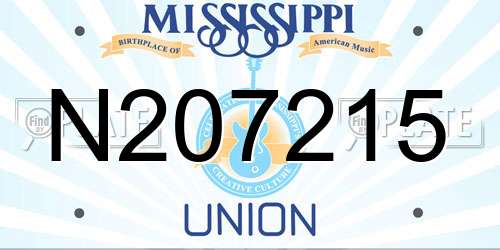 N207215 Mississippi License Plate
