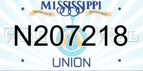 N207218 Mississippi License Plate