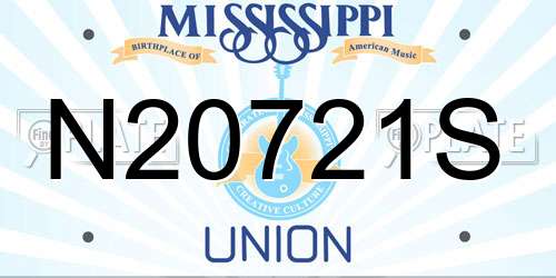N20721S Mississippi License Plate