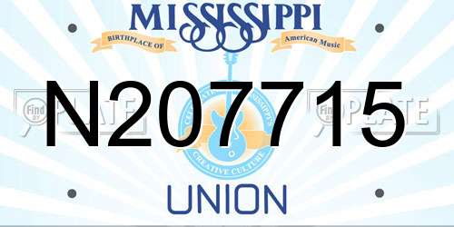 N207715 Mississippi License Plate