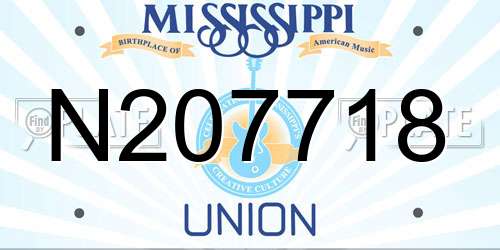 N207718 Mississippi License Plate