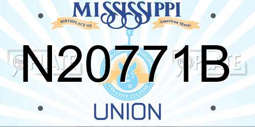 N20771B Mississippi License Plate