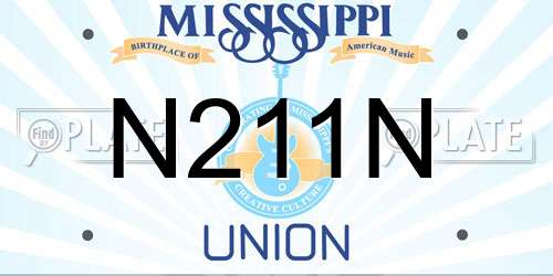 N211N Mississippi License Plate