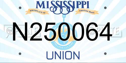N250064 Mississippi License Plate