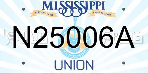 N25006A Mississippi License Plate