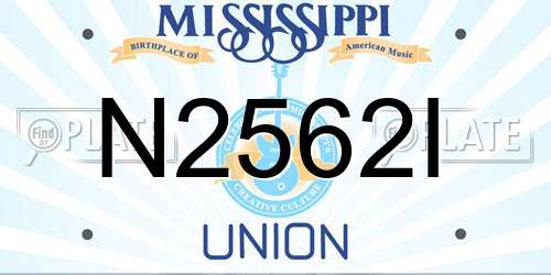 N2562I Mississippi License Plate