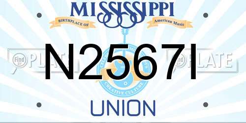 N2567I Mississippi License Plate