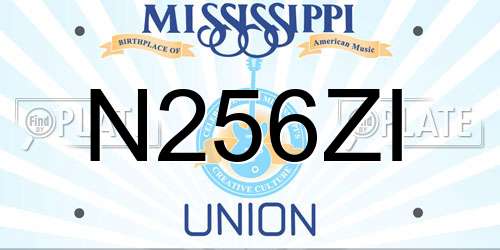 N256ZI Mississippi License Plate