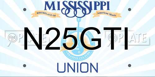 N25GTI Mississippi License Plate