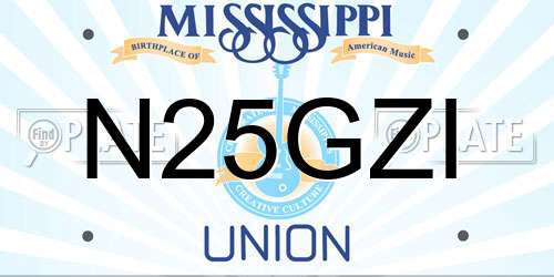 N25GZI Mississippi License Plate