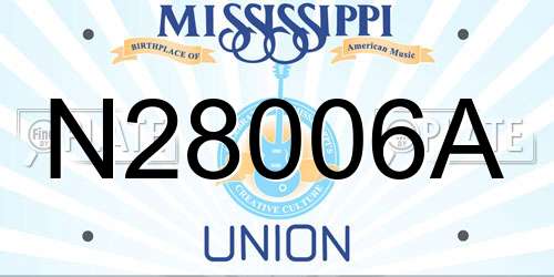 N28006A Mississippi License Plate
