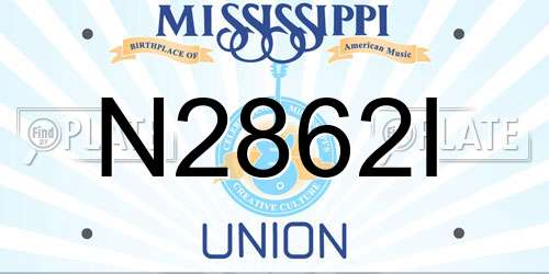 N2862I Mississippi License Plate