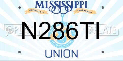 N286TI Mississippi License Plate