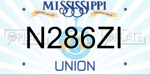N286ZI Mississippi License Plate