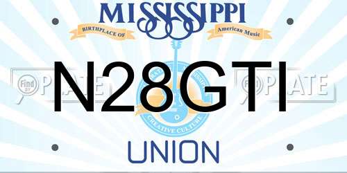 N28GTI Mississippi License Plate