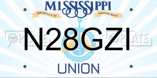N28GZI Mississippi License Plate