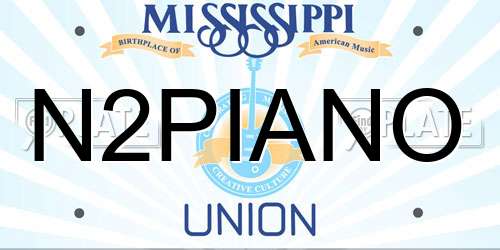 N2PIANO Mississippi License Plate