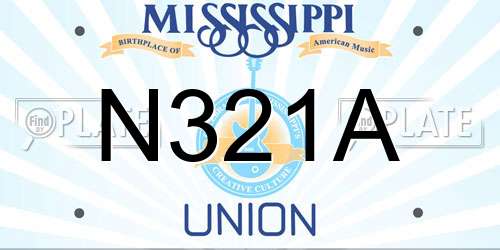 N321A Mississippi License Plate
