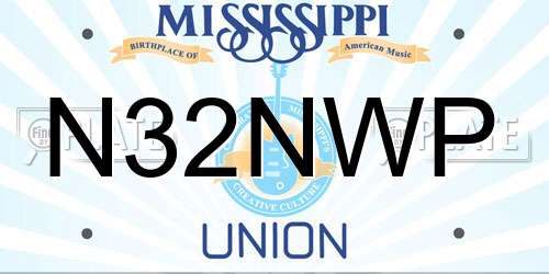 N32NWP Mississippi License Plate