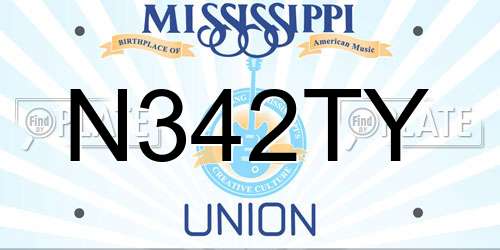 N342TY Mississippi License Plate