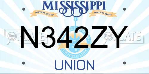 N342ZY Mississippi License Plate