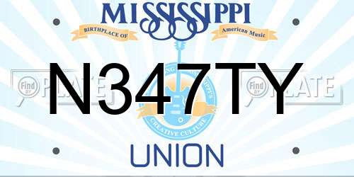 N347TY Mississippi License Plate
