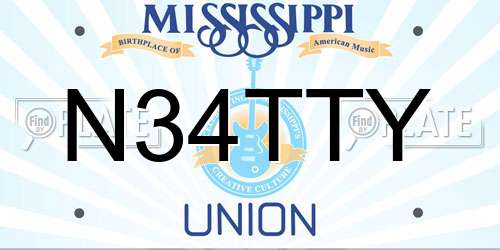 N34TTY Mississippi License Plate
