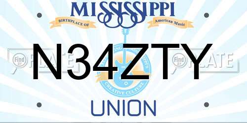 N34ZTY Mississippi License Plate