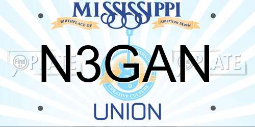 N3GAN Mississippi License Plate