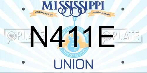 N411E Mississippi License Plate