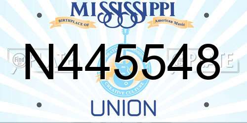 N445548 Mississippi License Plate