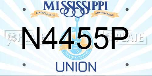 N4455P Mississippi License Plate