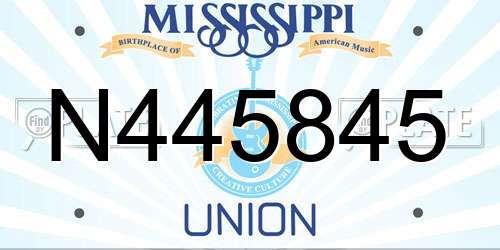 N445845 Mississippi License Plate
