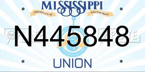 N445848 Mississippi License Plate