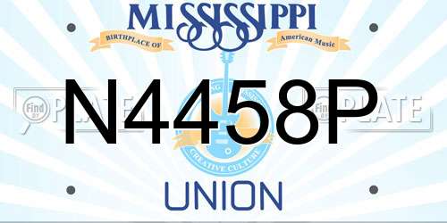N4458P Mississippi License Plate