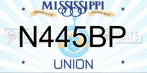 N445BP Mississippi License Plate
