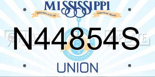 N44854S Mississippi License Plate