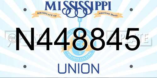 N448845 Mississippi License Plate