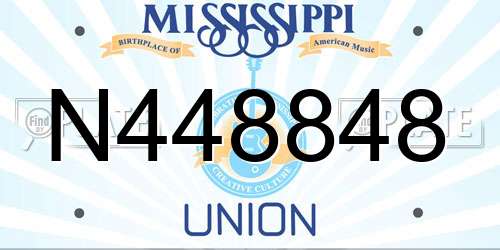 N448848 Mississippi License Plate