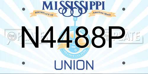 N4488P Mississippi License Plate