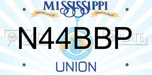 N44BBP Mississippi License Plate