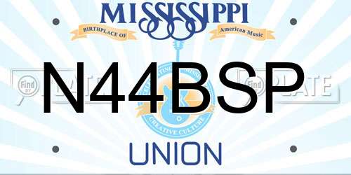 N44BSP Mississippi License Plate